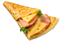 Pancakes with ham and cheese