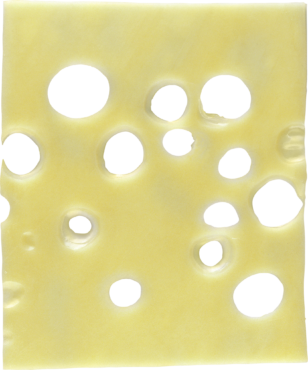 Cheese with holes