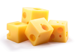 Cubes of cheese