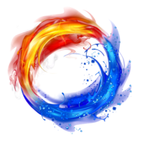 Circle of fire and water, effect