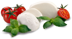 Cherry, mozzarella, basil