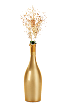 Golden bottle of champagne