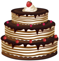 Three-tiered cake