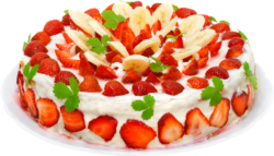 White cake with strawberries