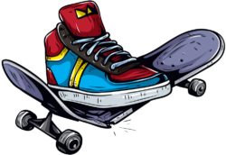 Skateboard drawing, sticker