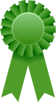 Medal with green ribbon