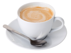 A cup of cappuccino coffee