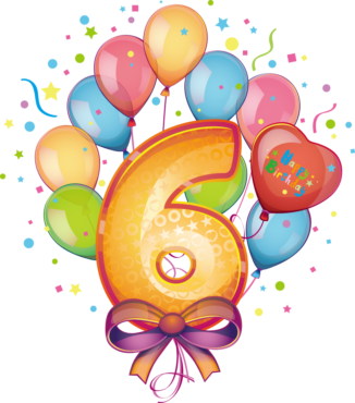 Number 6, balls, birthday