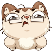 Cat with glasses, sticker