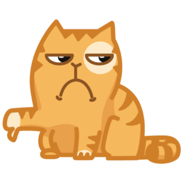 Unhappy cat sticker