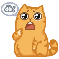 Hungry cat sticker, png
