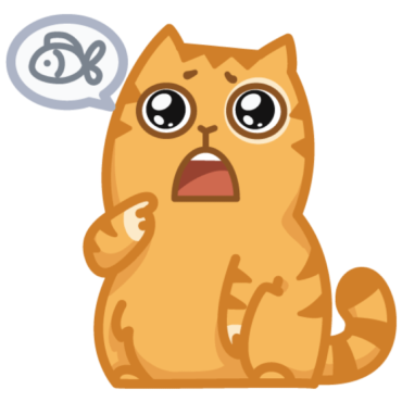 Hungry cat sticker, png