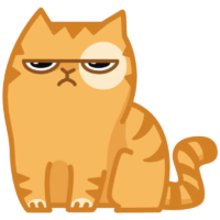Sticker cat peach dissatisfied