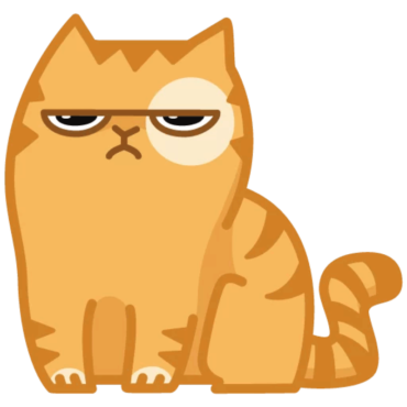 Sticker cat peach dissatisfied