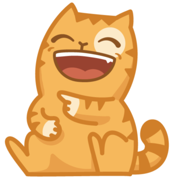 Laughing cat sticker