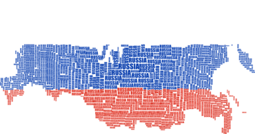 Map of Russia, flag of Russia
