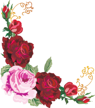 Flower frame, beautiful roses