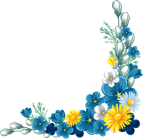 Blue flowers corner