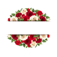 Flower frame of roses, PNG