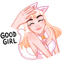 Sticker, kitty girl, vk