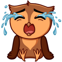 Sticker the owl is crying, vk