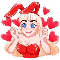 Sticker girl, hearts, vk