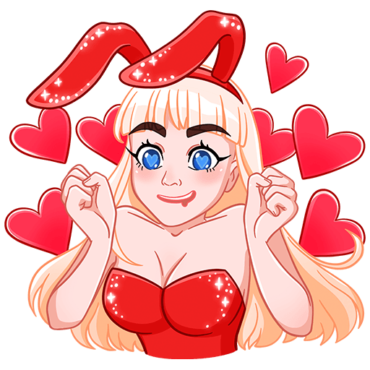 Sticker girl, hearts, vk