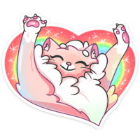 Sticker cute cat, VK