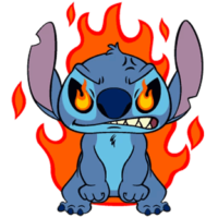 Sticker stitch angry, vk, png