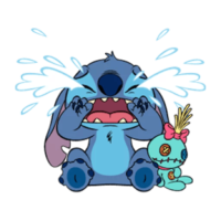 Sticker stitch crying, vk, png