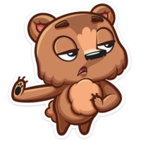 Sticker bear, PNG