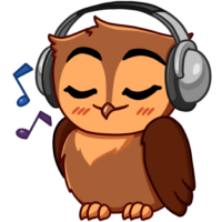 Owl sticker, music, png, vk