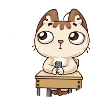Cute cat sticker, png