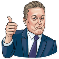 Sticker by Elon Musk, PNG