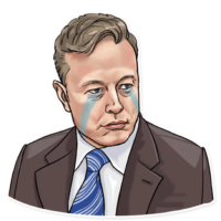 Sticker Elon Musk is crying