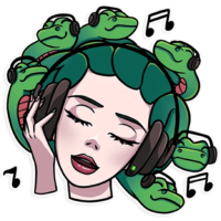 Stickers medusa gorgon, PNG