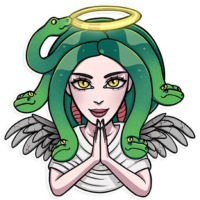Sticker medusa gorgon cute , vk, png