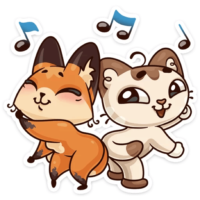Chanterelle and cat stickers