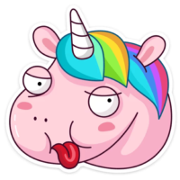 Rainbow unicorn sticker, VK