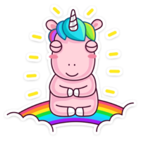 Unicorn kawaii stickers, png