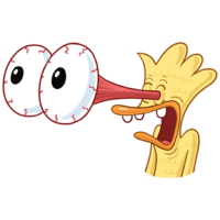 Sticker duck surprised, png
