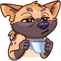 Sticker cute hyena, vk, png