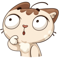 Cute cat sticker, png