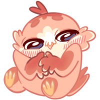 Cute bird sticker, png
