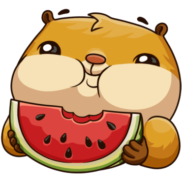 Stickers hamster eat watermelon, vk