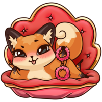 VK sticker, a fox cub and a cat in love