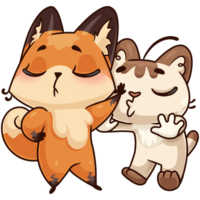 VK sticker, chanterelle and cat stickers