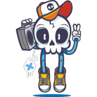 Skull graffiti sticker