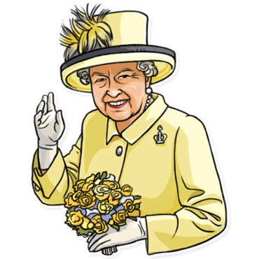 Stickers of the Queen of England, vector