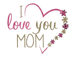 The inscription I love mom, PNG